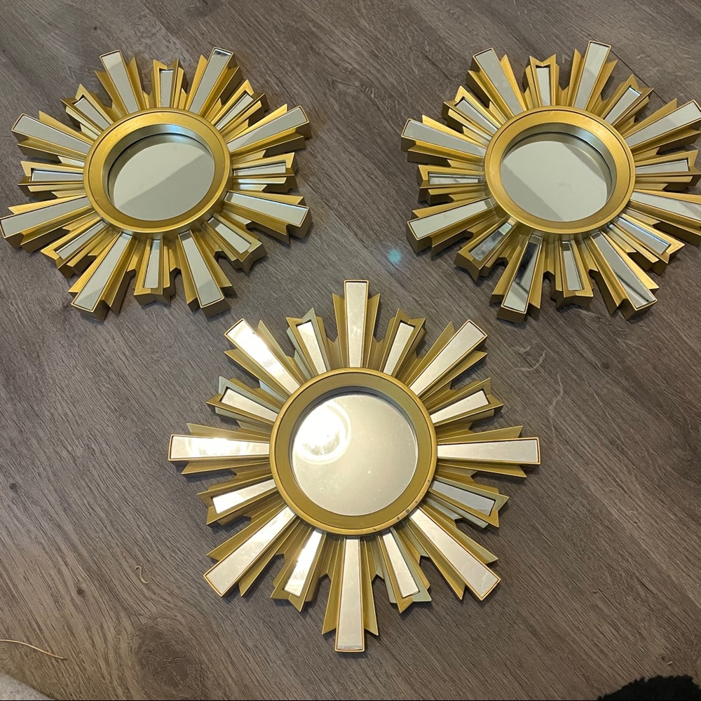 Gold sunburst accent decor